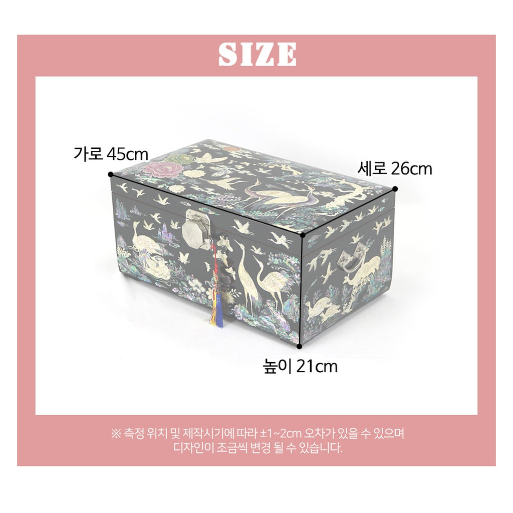 Masterpiece Najeonchilgi Mother of Pearl Peony Wedding Saju Jewelry Box Jewelry Box Yedan Wedding Gift Box (Master Artisan Kim Young-man) – product dimensions and size guide [KS-DIM:P0000UMV:c0a0ccd328a3]