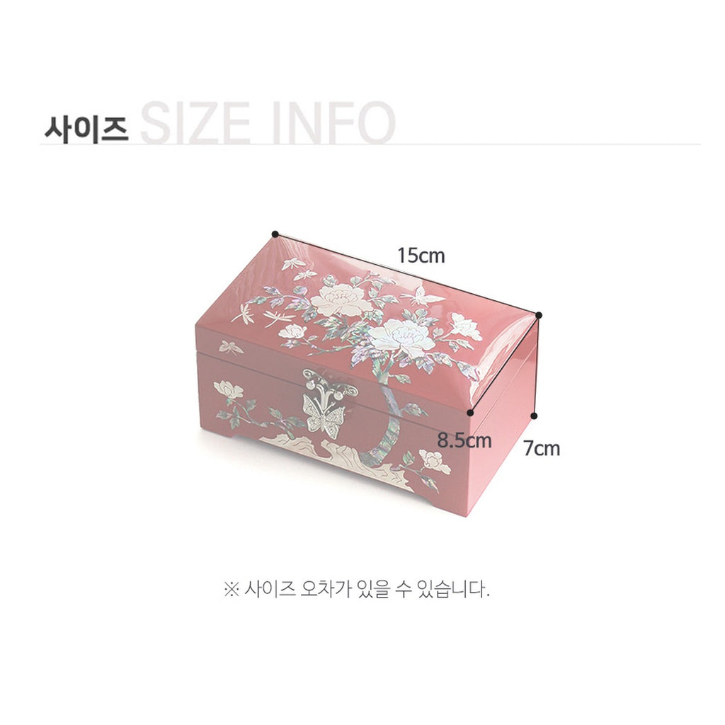 Najeonchilgi Mini 1 Tier Mother of Pearl Jewelry Box Peony (Holder Box), 15 cm – product dimensions and size guide [KS-DIM:P0000VCG:19d1b2ea52d0]