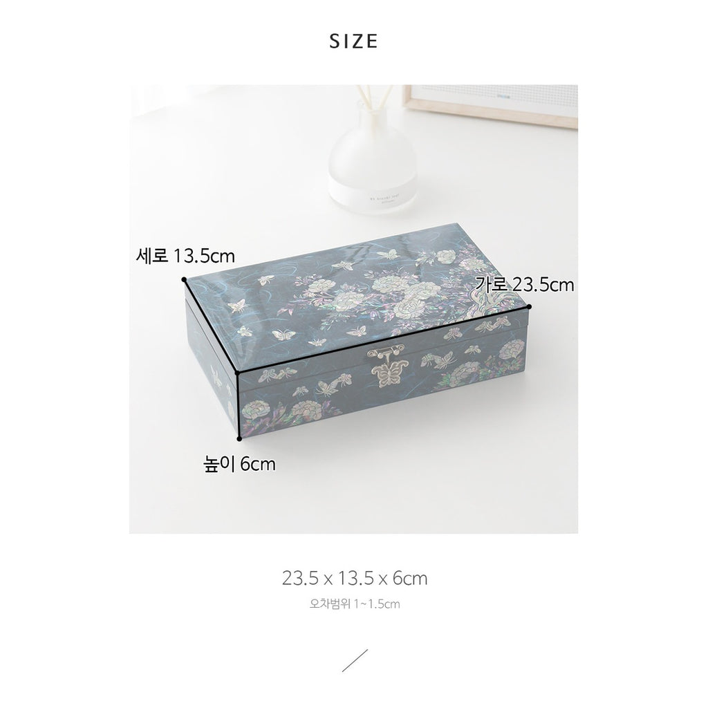 Najeonchilgi Hanji Butterfly Peony 1 Tier Jewelry Box (Large), 23 cm – product dimensions and size guide [KS-DIM:P0000XLB:be4be1dab6df]
