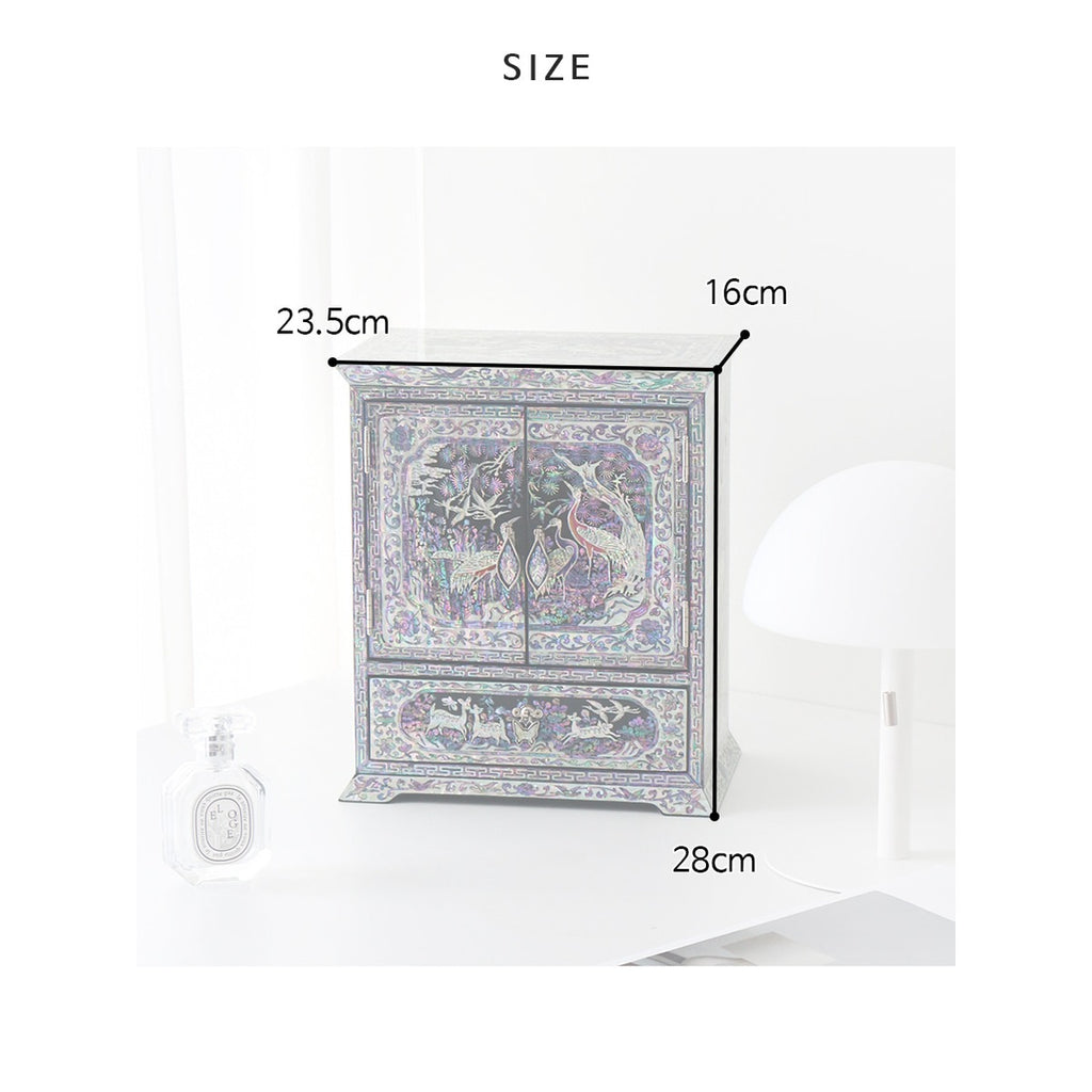 Najeonchilgi Ten Symbols of Longevity Drawer Mother of Pearl Jewelry Box (Large) – product dimensions and size guide [KS-DIM:P0000YAM:649292ac17f4]