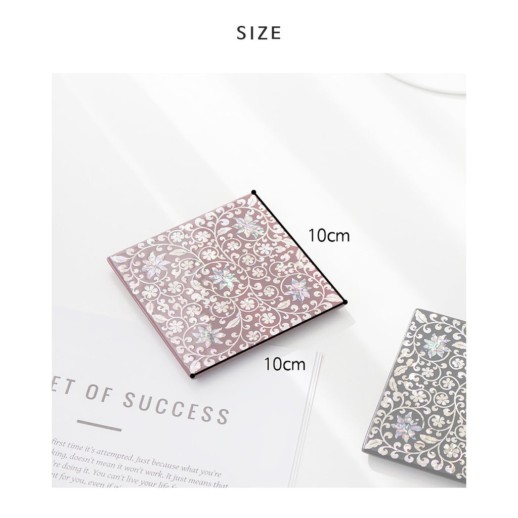 Najeonchilgi Square Mother of Pearl Coaster (Arabesque) 2P – product dimensions and size guide [KS-DIM:P0000YDI:f8b307397780]