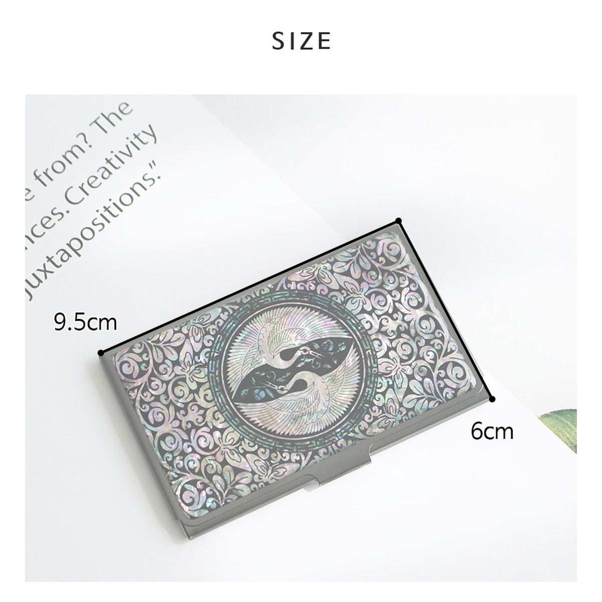 2-Piece Set: Black Mother of Pearl Business Card Case N Mother of Pearl Pen – product dimensions and size guide [KS-DIM:P0000YFA:116cdfa611e3]