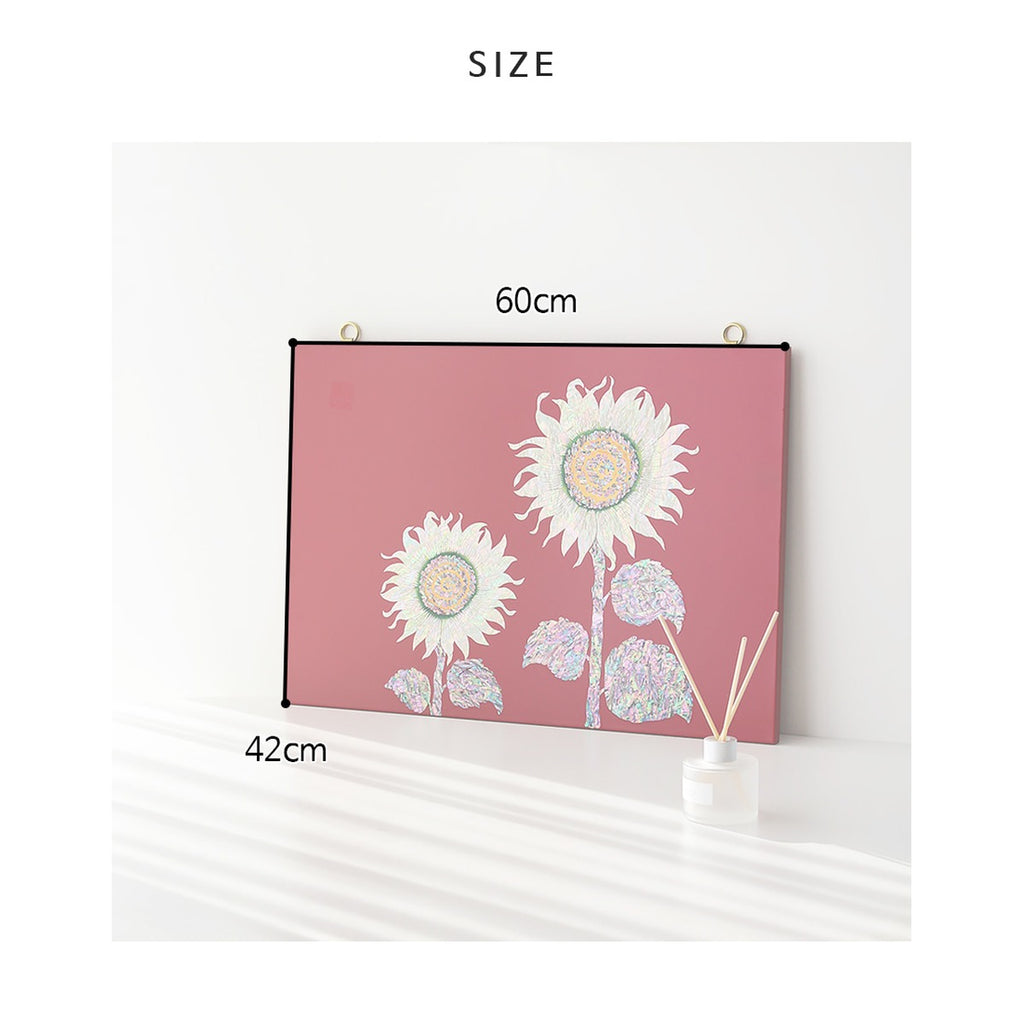Najeonchilgi Sunflower Wall Mounted Mother of Pearl Frame (Red) – product dimensions and size guide [KS-DIM:P0000YFD:e745b5124bbc]