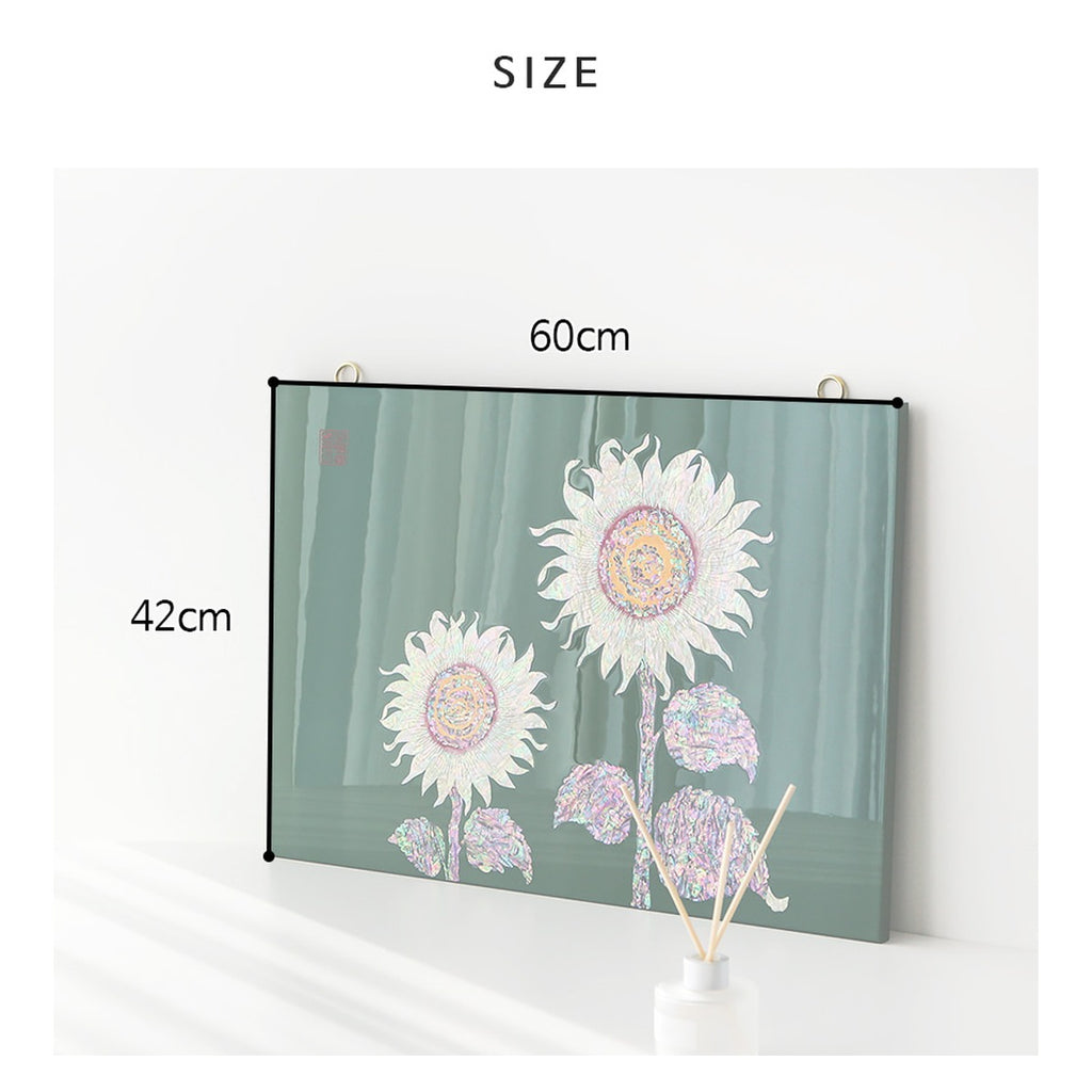 Najeonchilgi Sunflower Wall Mounted Mother of Pearl Frame – product dimensions and size guide [KS-DIM:P0000YFE:443da5292578]