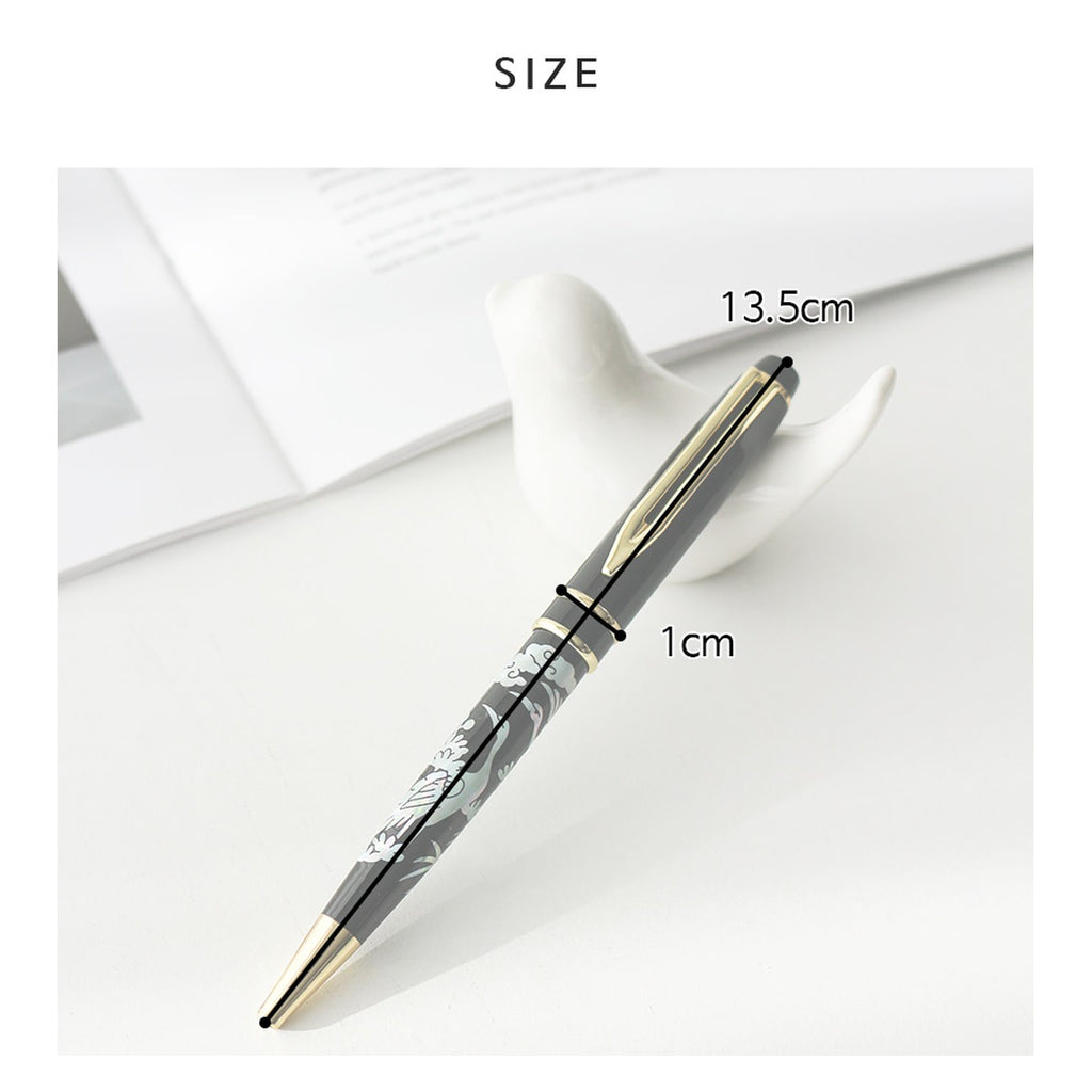 Premium Mother of Pearl Pen (Pine & Crane) – product dimensions and size guide [KS-DIM:P0000YHB:65dbf4c33f51]