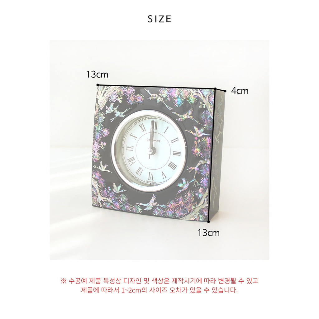 Najeonchilgi Longevity Crane Desk Dragon Clock – product dimensions and size guide [KS-DIM:P0000YSS:739437b897f2]