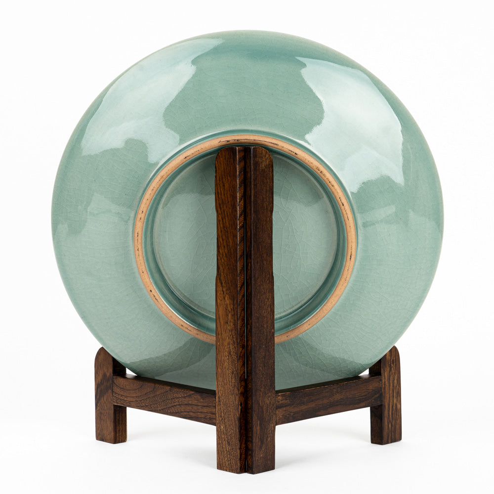 Celadon Plate with Twin Crane Design - Kim Young-su