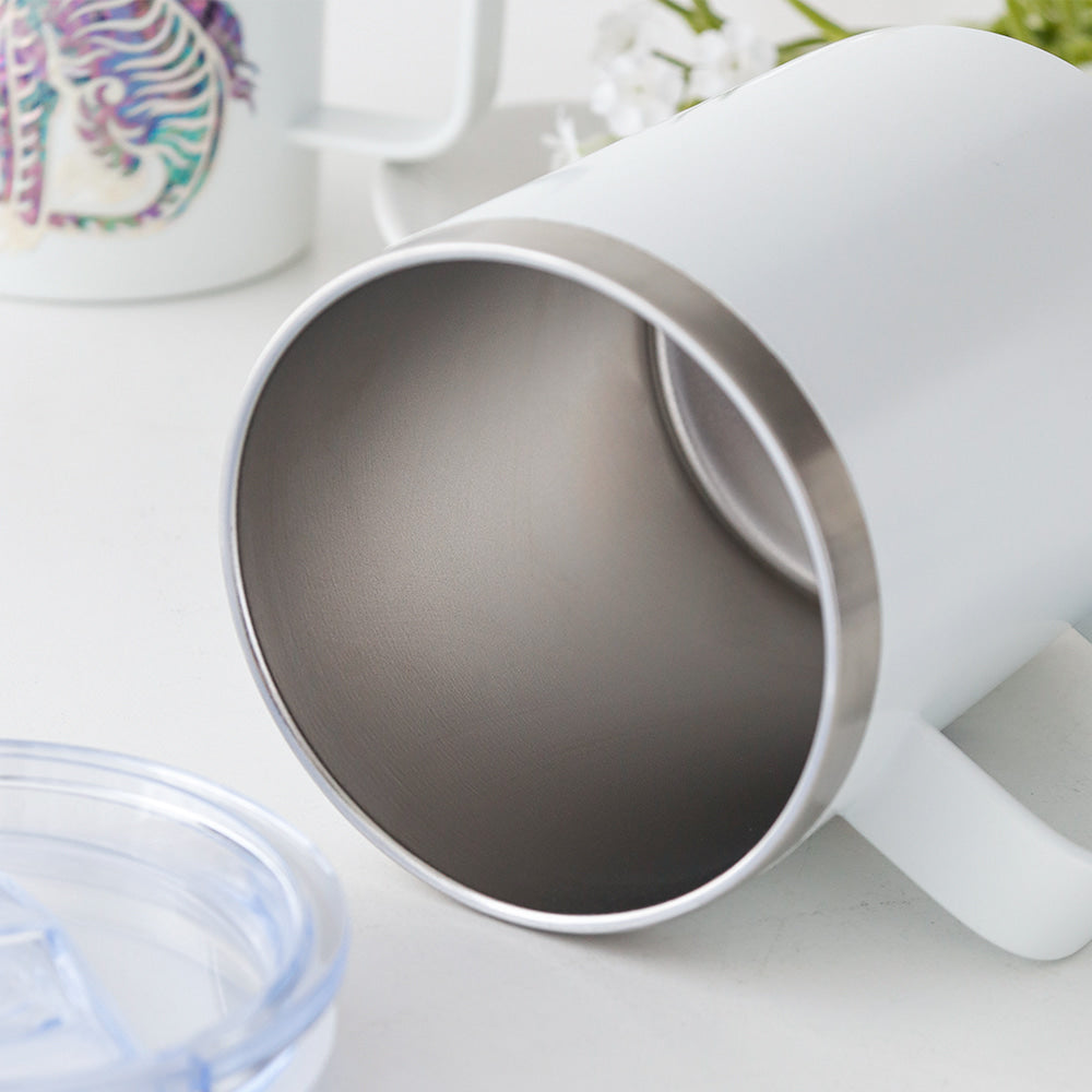 Najeonchilgi Stainless Steel Mug with Magpie and Tiger, 460 ml