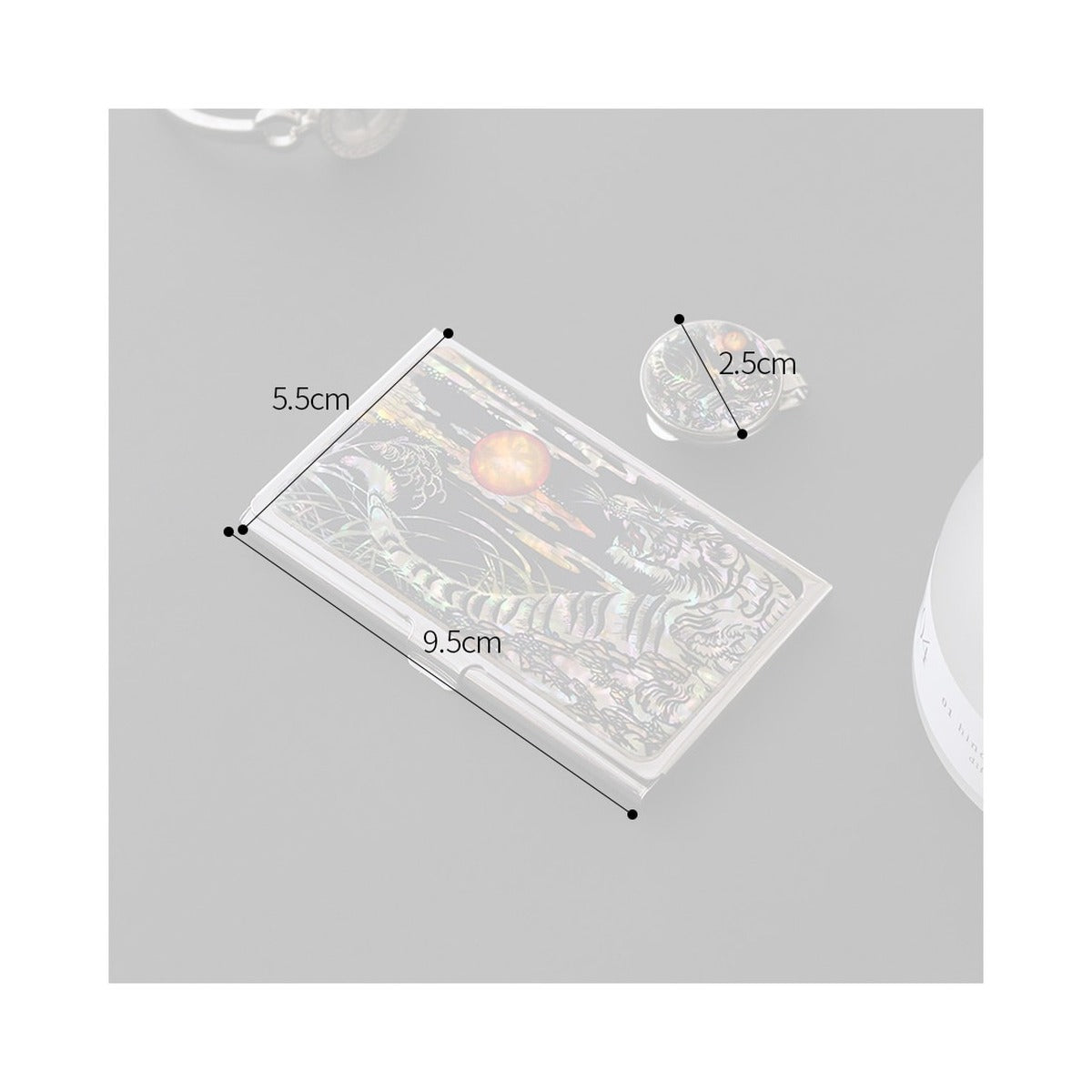 2-Piece Set: Business Card Case Golf Ball Marker K(Traditional) – product dimensions and size guide [KS-DIM:P0000PNF:fad82d2b4f04]