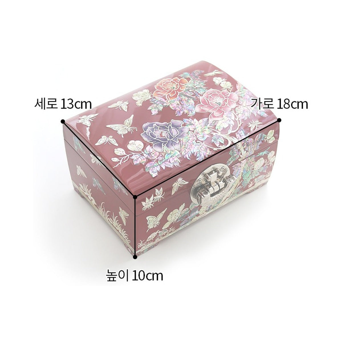 Premium 2 Tier Najeonchilgi Rounded Peony Red Mother of Pearl Jewelry Box Jewelry Box, 18 cm (Master Artisan Jang Tae-bok) – product dimensions and size guide [KS-DIM:P0000LIQ:c9b962c718a0]