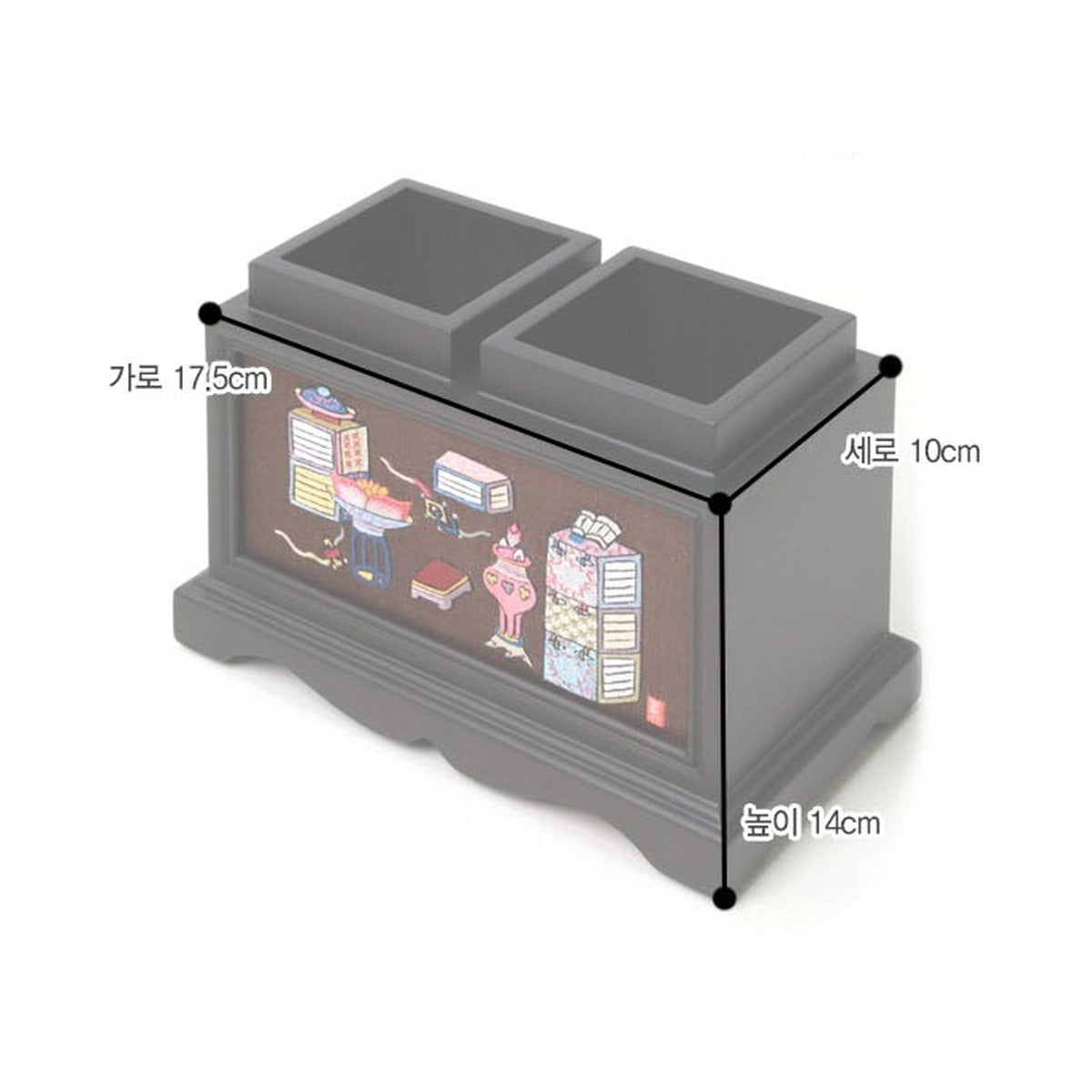 Masterpiece Hand Embroidered Classic Multi Purpose Pen Holder (Chaekgado) (by Kim Young-ja) – product dimensions and size guide [KS-DIM:P0000DFZ:461b02787b21]
