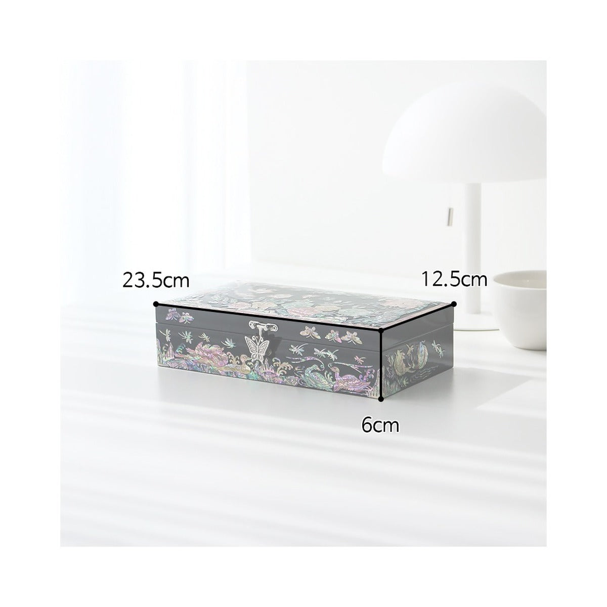 Najeonchilgi Painted Plum Blossom Rose 1 Tier Mother of Pearl Jewelry Box (23) Jewelry Box Yedan Wedding Gift Box – product dimensions and size guide [KS-DIM:P0000UMM:cb99ad66d6be]