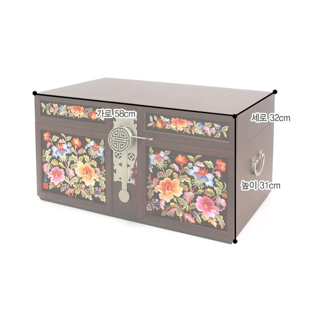 Premium Hand Embroidered Wedding Box Large (Hibiscus) Jewelry Box Yedan Wedding Gift Box (by Kim Young-ja) – product dimensions and size guide [KS-DIM:P00000TD:d7a0daf8a0ae]