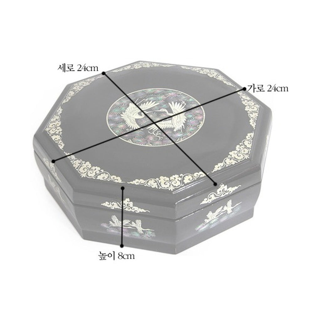Najeon Octagonal Pine & Crane Interior Ottchil Lacquer (Master Artisan Jang Tae-bok) – product dimensions and size guide [KS-DIM:P0000DZH:9523a613b8be]