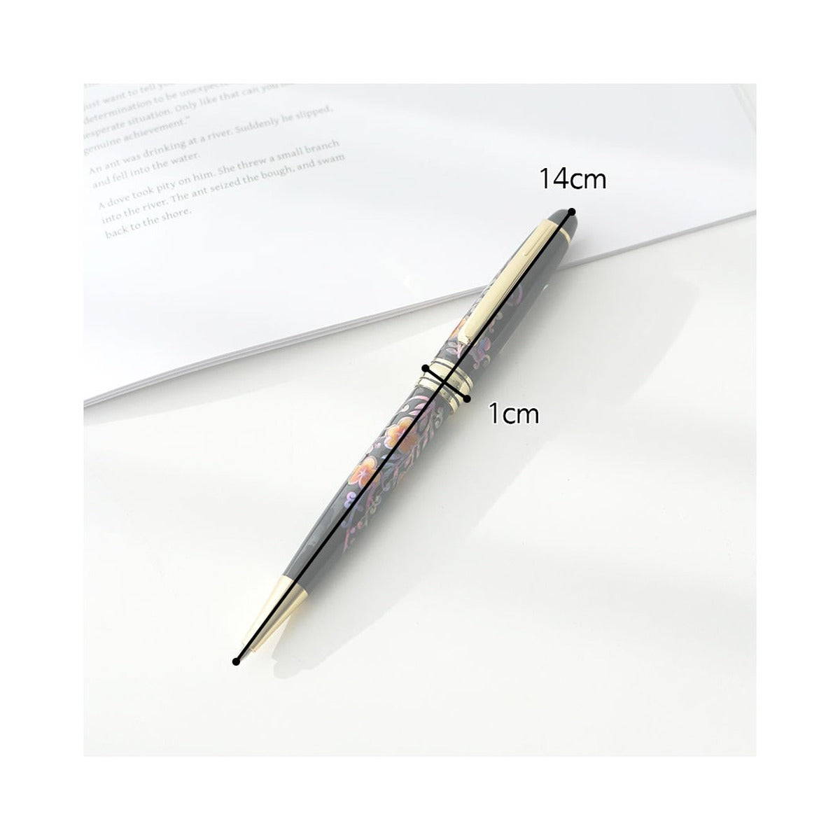 Premium Painted Flower Mother of Pearl Pen (Full) – product dimensions and size guide [KS-DIM:P0000QLO:5c01779fa757]