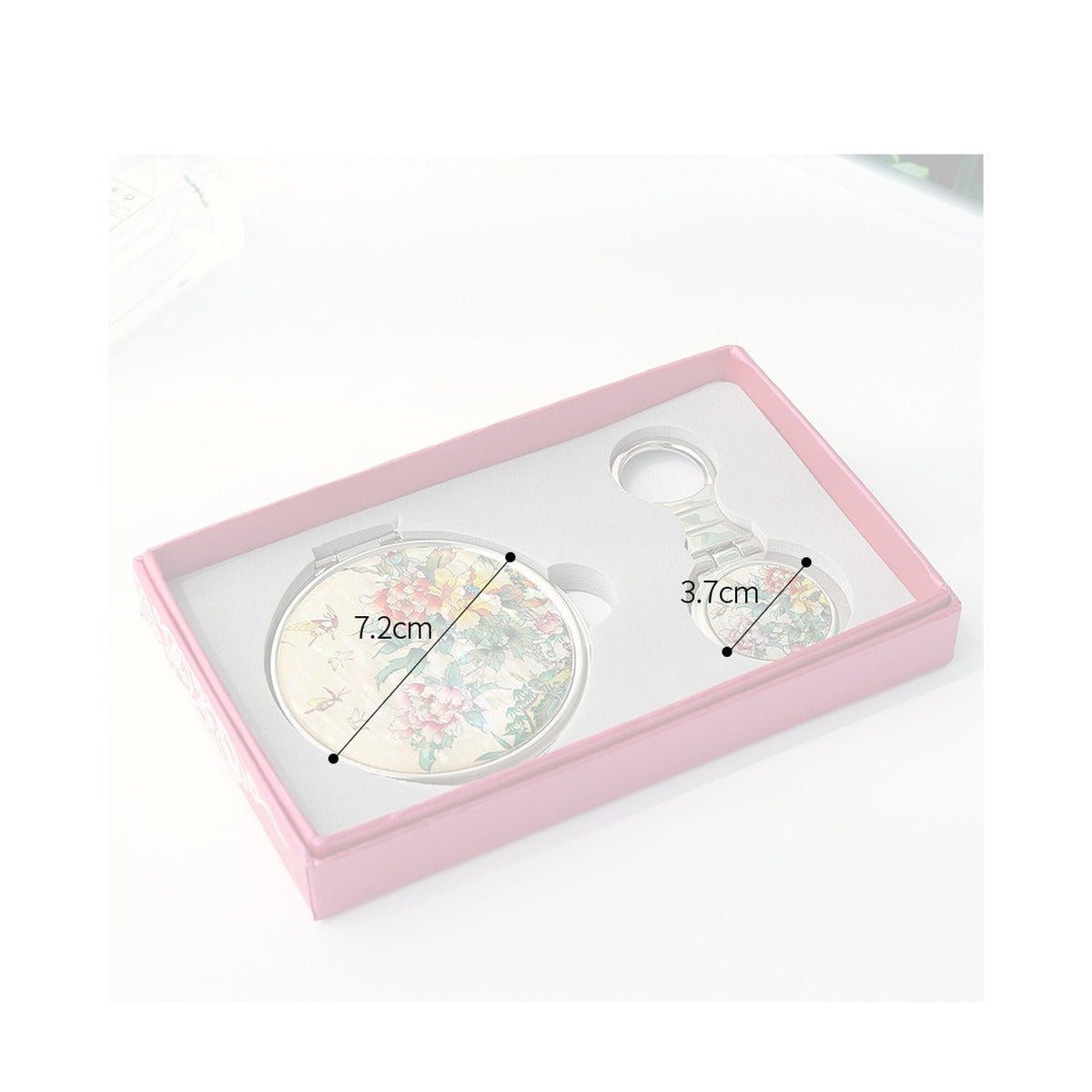 2-Piece Set: Najeon Hand Mirror Keyring Set B – product dimensions and size guide [KS-DIM:P0000HLO:8276fc482b13]