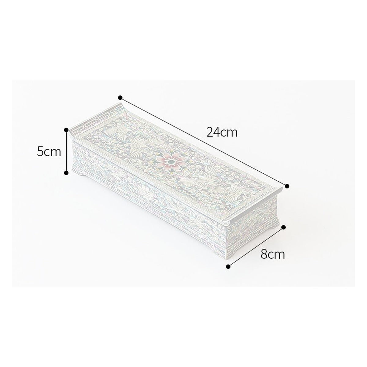 Premium Najeon Flower Arabesque Seonbi Scholar Scholar's Pen Case – product dimensions and size guide [KS-DIM:P0000DNT:7a566bfe0878]