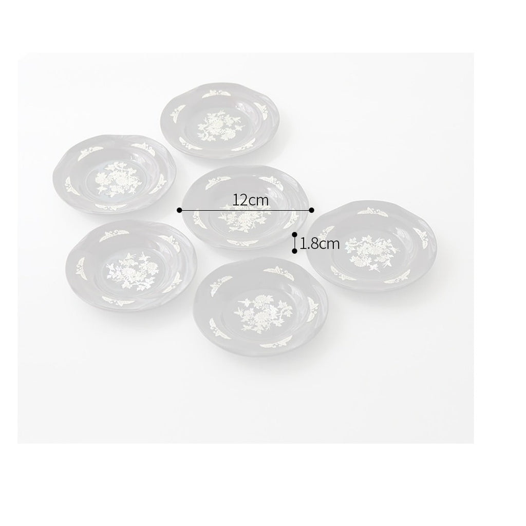 6-Piece Set: Najeonchilgi Arabesque Four Gentlemen Tea Coaster Set (Chrysanthemum) Mother of Pearl Coaster Traditional Coaster (Master Artisan Lee Won-geun) – product dimensions and size guide [KS-DIM:P0000ICE:9e3ce674b724]