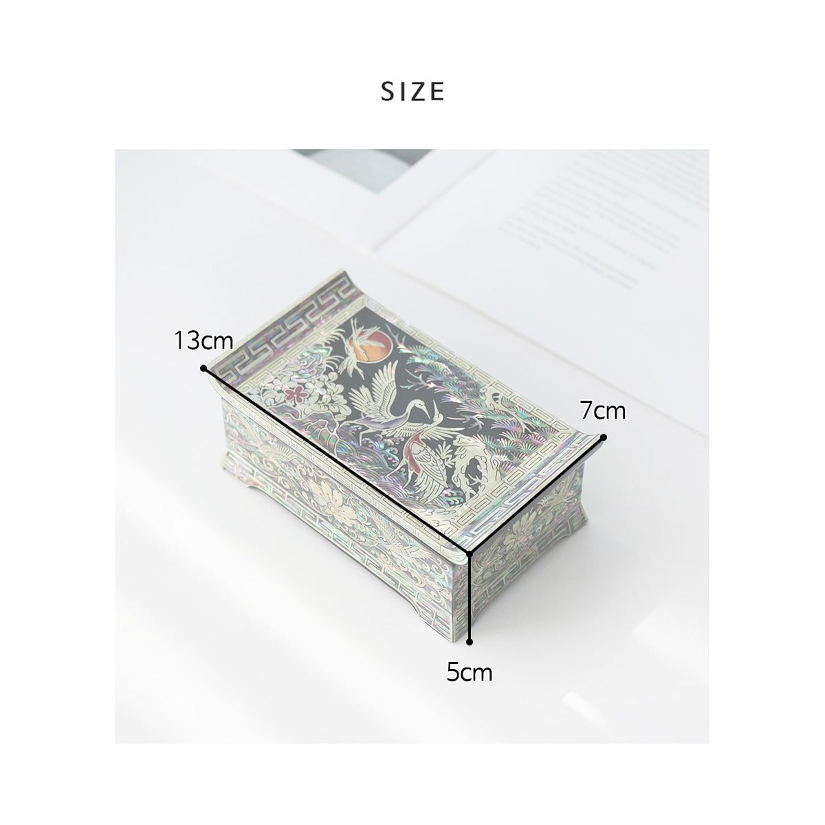 Premium Najeon Pine & Crane Seonbi Scholar Box – product dimensions and size guide [KS-DIM:P0000DNR:c0ec2cd7177b]