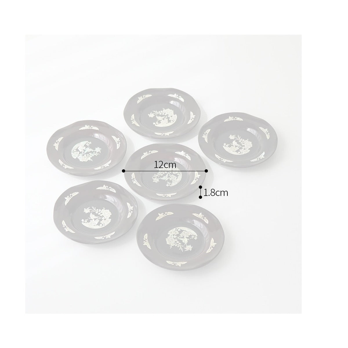 6-Piece Set: Najeonchilgi Arabesque Four Gentlemen Tea Coaster Set (Plum Blossom) Mother of Pearl Coaster Traditional Coaster (Master Artisan Lee Won-geun) – product dimensions and size guide [KS-DIM:P0000ICA:71ee7351f1d0]