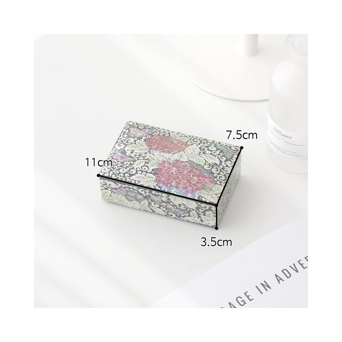 2-Piece Set: Premium Najeon Hydrangea Business Card Pen Case Set (Master Artisan Jang Tae-bok) – product dimensions and size guide [KS-DIM:P0000ULW:06c33d84d5d3]