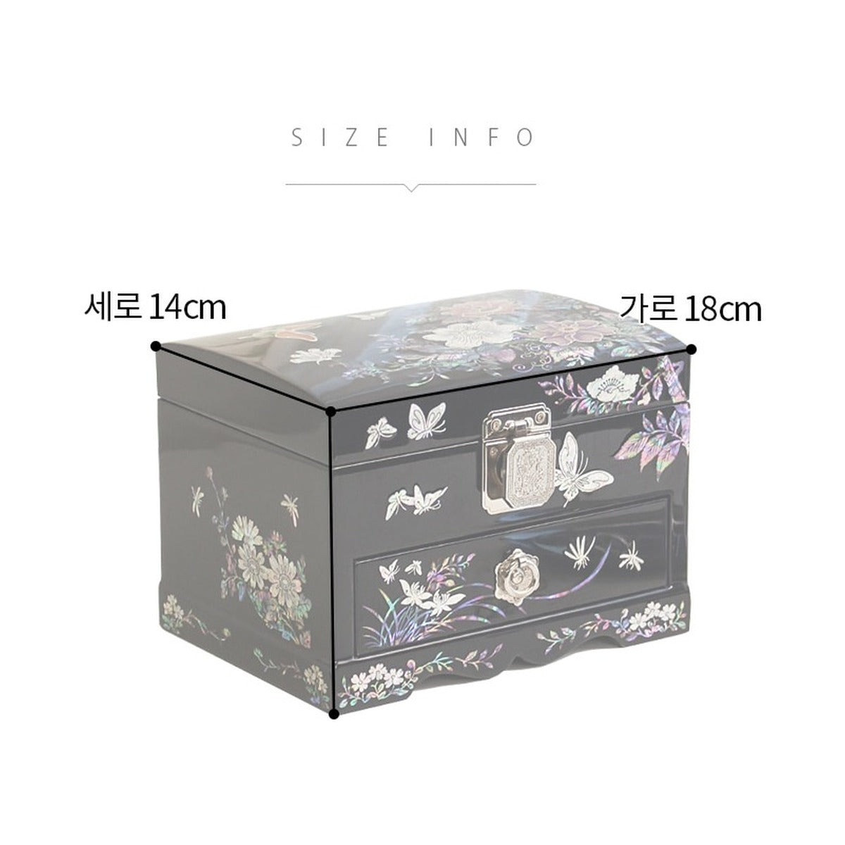 Najeonchilgi 1 Tier Drawer Vanity Mirror Mother of Pearl Jewelry Box (Ottchil Lacquer Painted Peony) Jewelry Box (Master Artisan Hong Seok-pyo) – product dimensions and size guide [KS-DIM:P0000BJA:b535c68aac76]