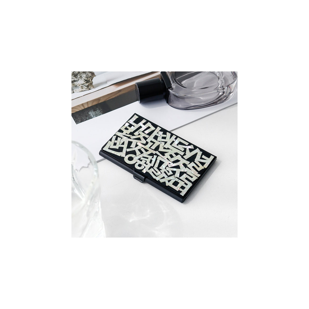Premium Najeon Black Business Card Case – detail view 1 [KS-CUT:P0000HCO:c8bf30403b56]