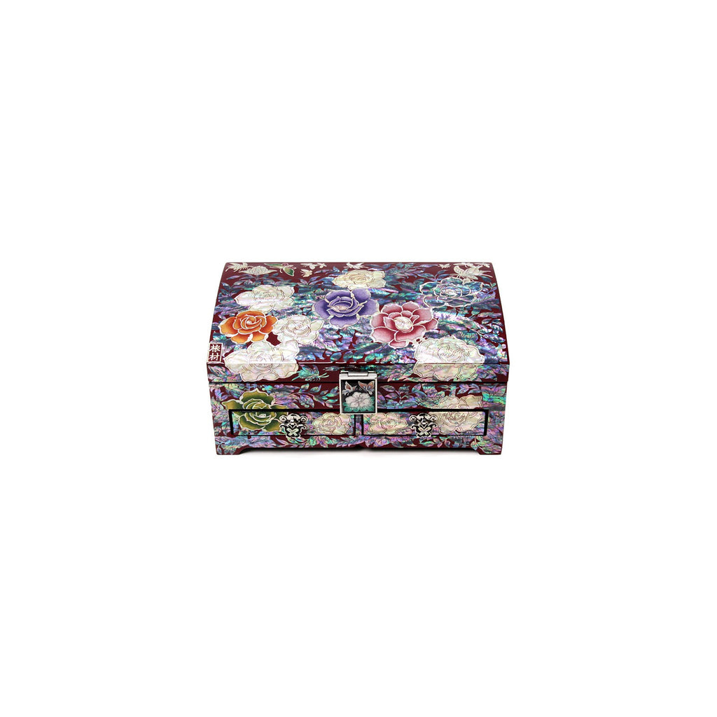 Masterpiece Najeonchilgi Rose Drawer Mother of Pearl Jewelry Box (Red) Jewelry Box, 21 cm (Master Artisan Kim Young-man) – detail view 1 [KS-CUT:P0000MXY:cad216ae458a]