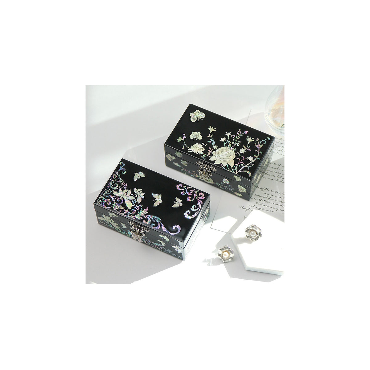 Premium Najeonchilgi Mother of Pearl Jewelry Box (Large) Jewelry Box Keepsake Ring Box (Master Artisan Jang Tae-bok) – detail view 1 [KS-CUT:P0000SAY:67b555f75431]