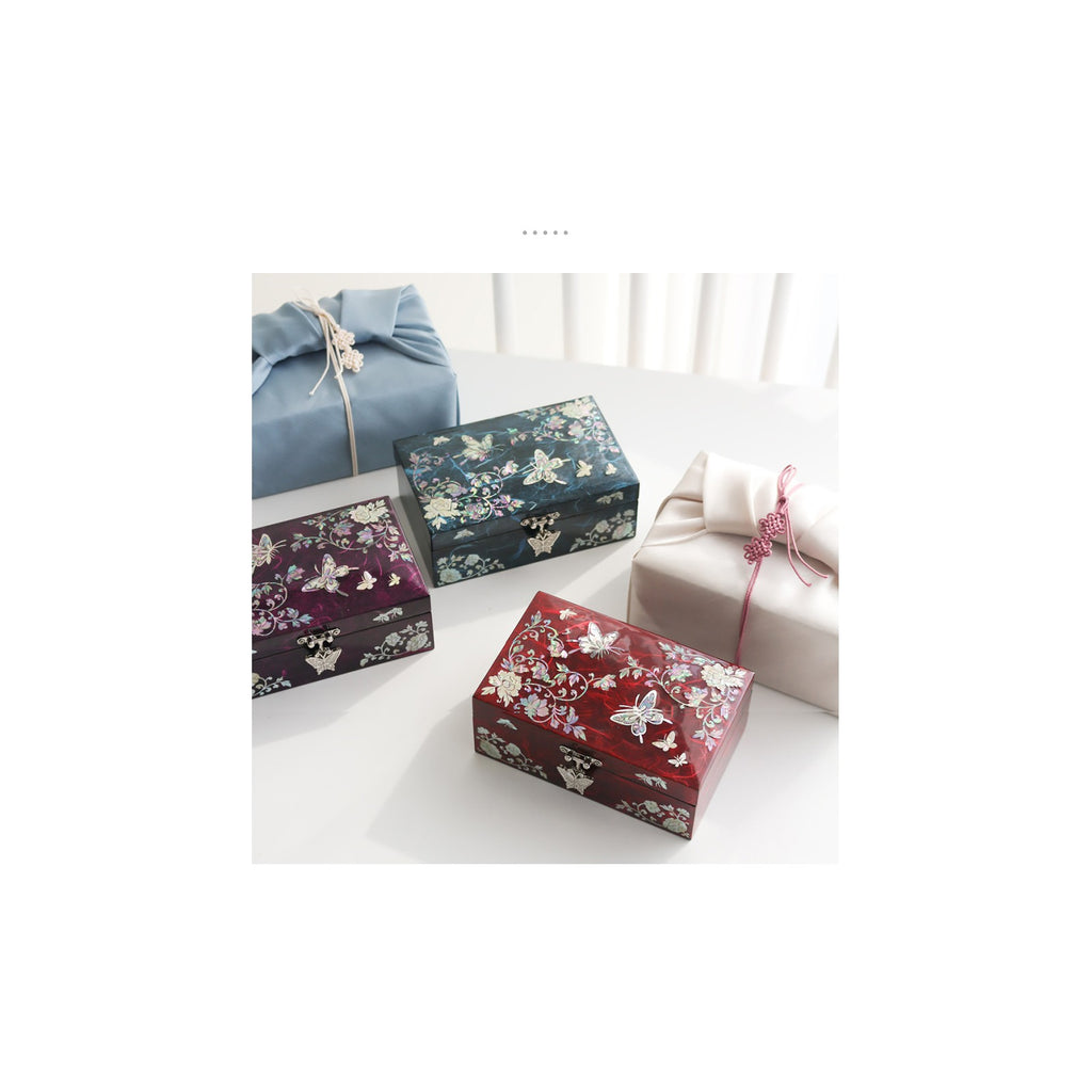 Najeonchilgi Mother of Pearl Jewelry Box Hanji Butterfly Peony Flower Jewelry Box Najeon Jewelry Box Korean, 16 cm – detail view 1 [KS-CUT:P0000UYP:223f49f4e271]