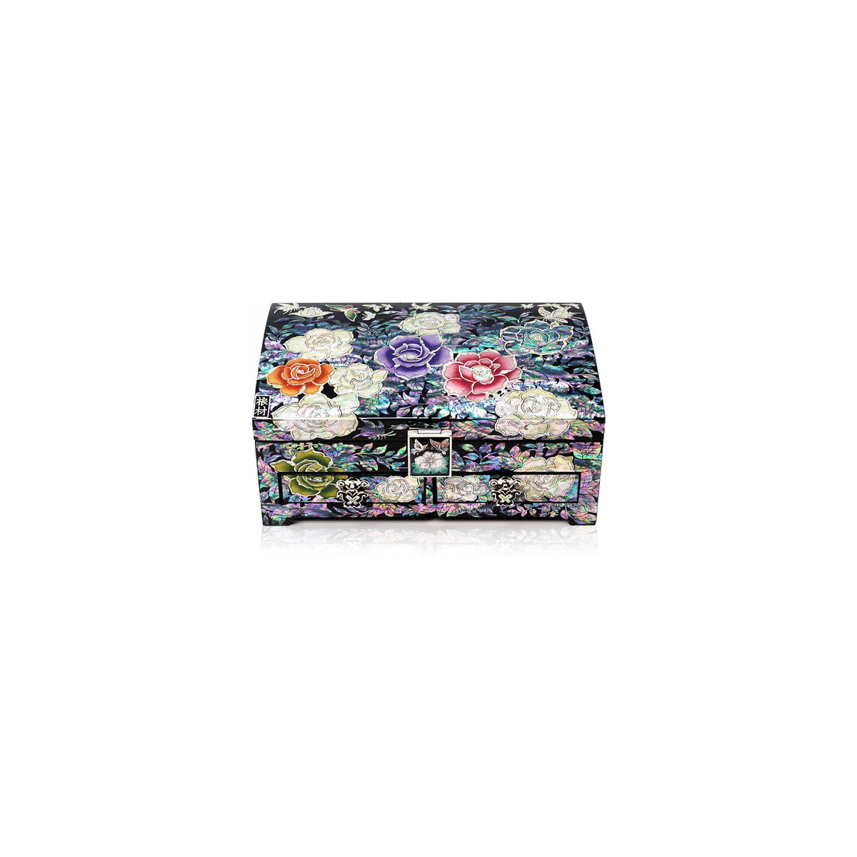 Masterpiece Najeonchilgi Rose Drawer Mother of Pearl Jewelry Box (Black) Jewelry Box, 21 cm (Master Artisan Kim Young-man) – detail view 1 [KS-CUT:P0000MXX:bede0b3ef0ed]