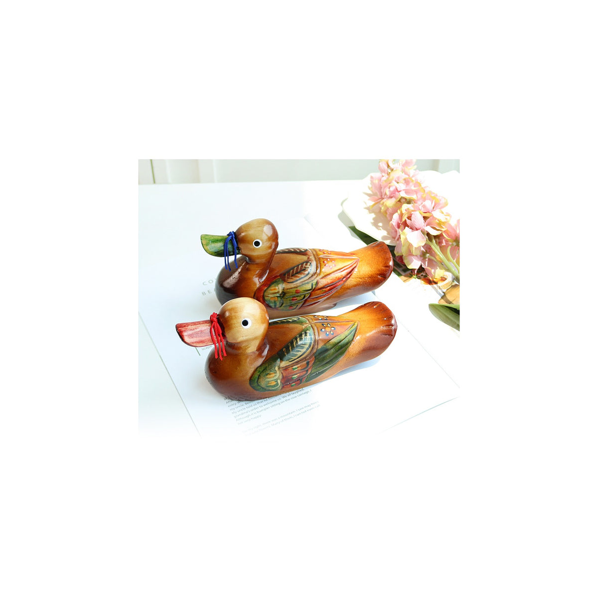 Wood Carved Duck Set 1 Wood Carved Box Dragon Wedding Newlyweds – detail view 1 [KS-CUT:P0000KOM:26e9b02417c8]