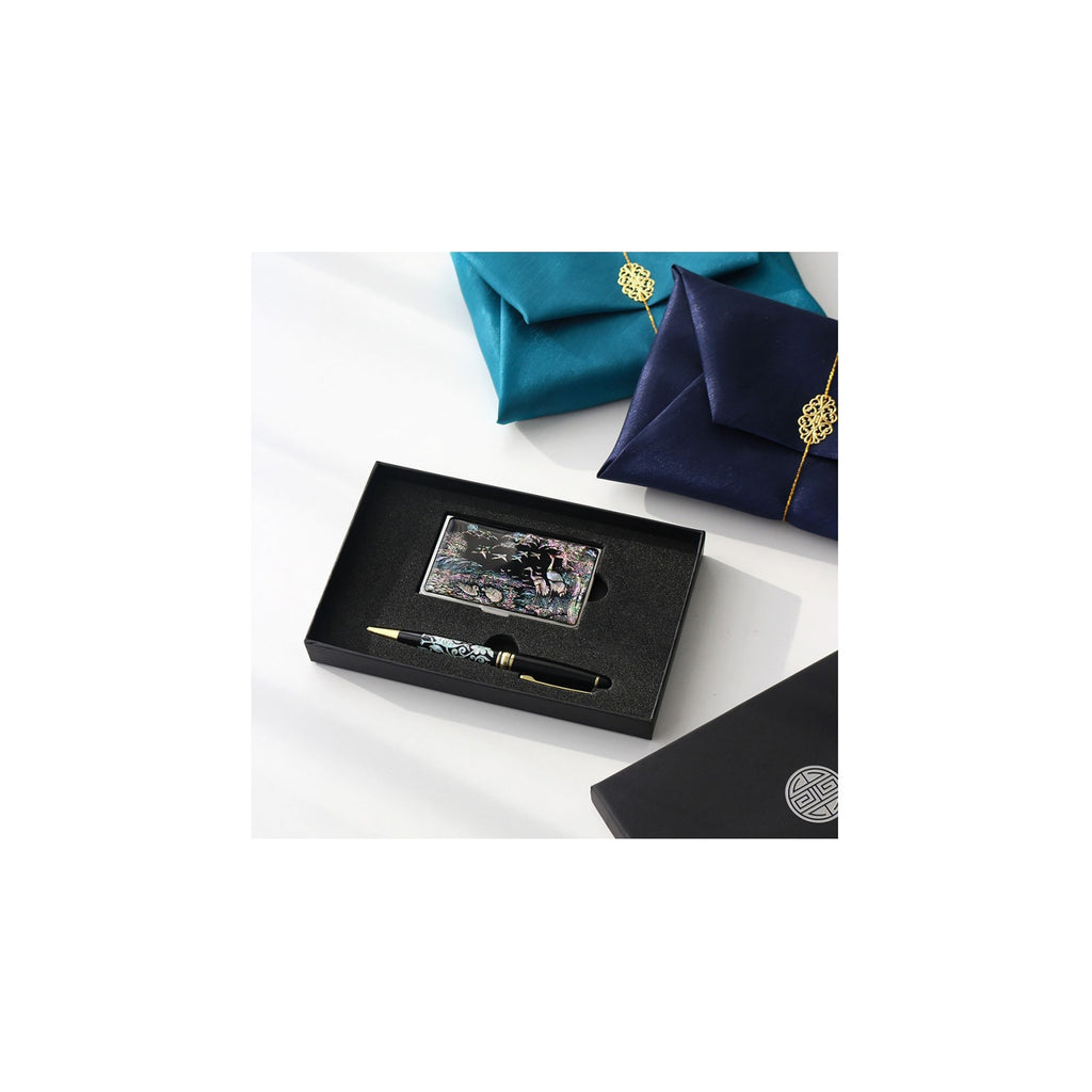 ★ Bojagi ★ Najeonchilgi Mother of Pearl Business Card Case Mother of Pearl Pen 2 Bell Set Traditional Korean – detail view 1 [KS-CUT:P0000UYL:ec610de37f9c]