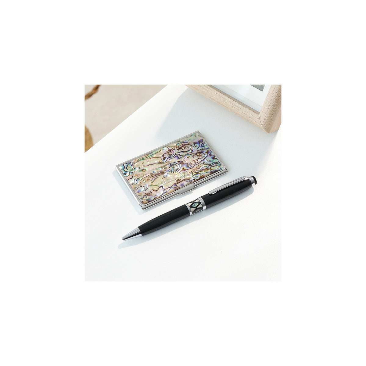 2-Piece Set: Premium Najeon Marbled Pattern Business Card Case Pen M – detail view 1 [KS-CUT:P0000RMU:2734e4dd4741]