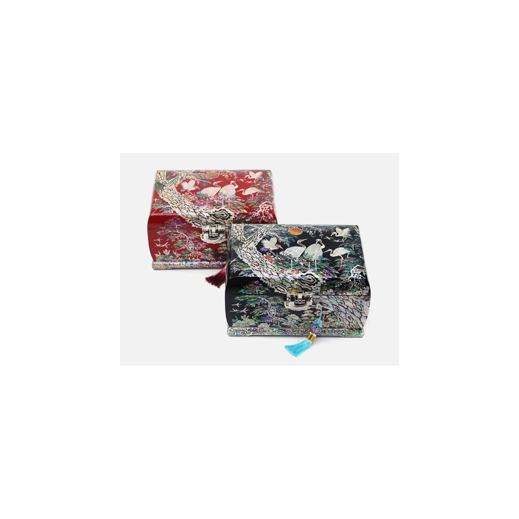 Premium Najeonchilgi Moon Pine & Crane Rounded Mother of Pearl Jewelry Box Jewelry Box Yedan Wedding Gift Box, 27 cm – detail view 1 [KS-CUT:P0000TKW:539603f24d4b]