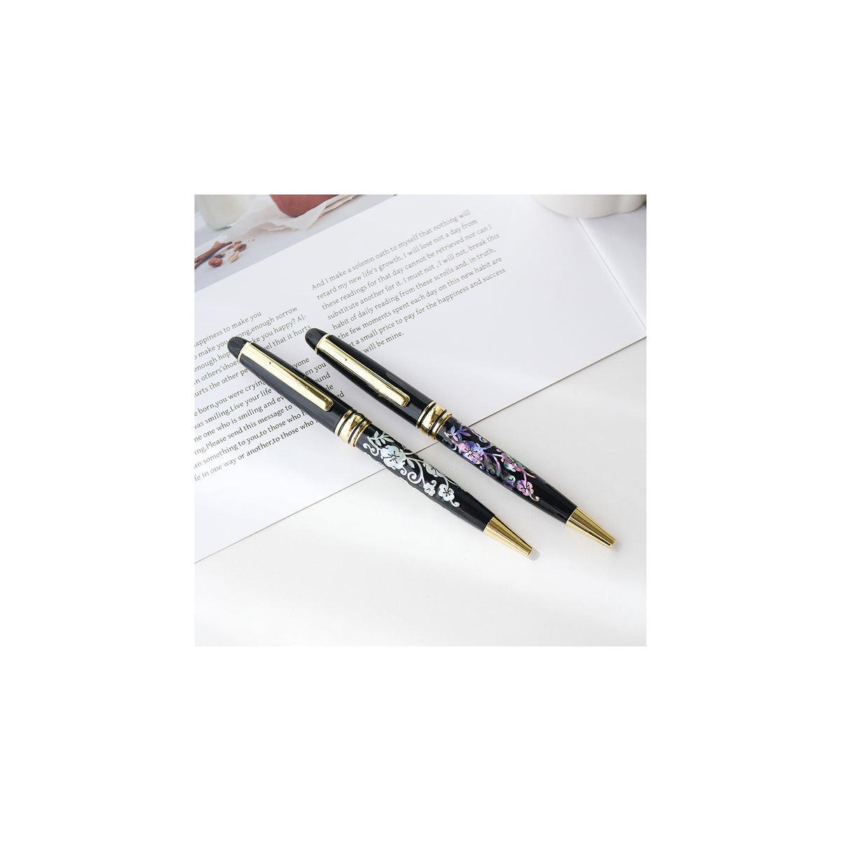 Premium Mother of Pearl Pen Plum Blossom – detail view 1 [KS-CUT:P0000JFA:3415cb72e631]