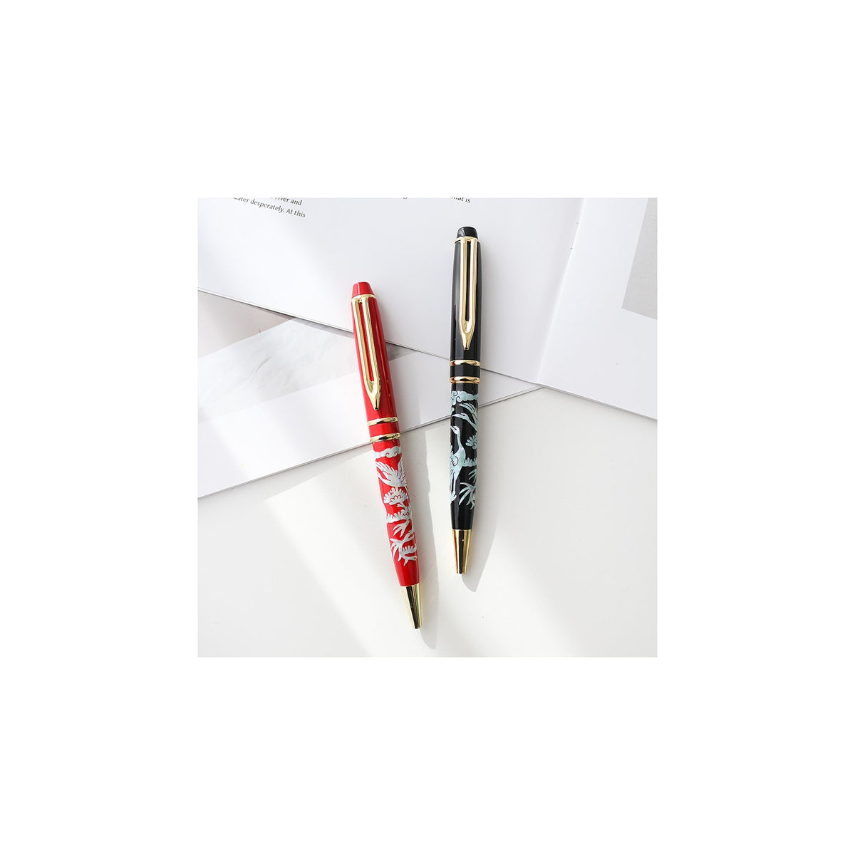Najeonchilgi Pine & Crane Plum & Butterfly Mother of Pearl Pen – detail view 1 [KS-CUT:P0000UPD:291ba8c7ede6]