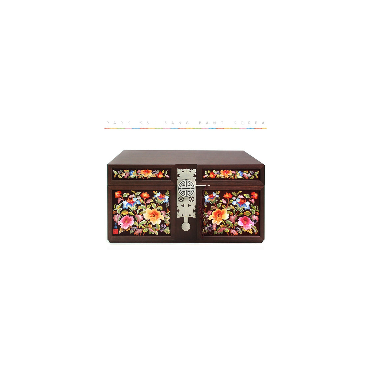 Premium Hand Embroidered Wedding Box Large (Hibiscus) Jewelry Box Yedan Wedding Gift Box (by Kim Young-ja) – detail view 1 [KS-CUT:P00000TD:566175cea612]