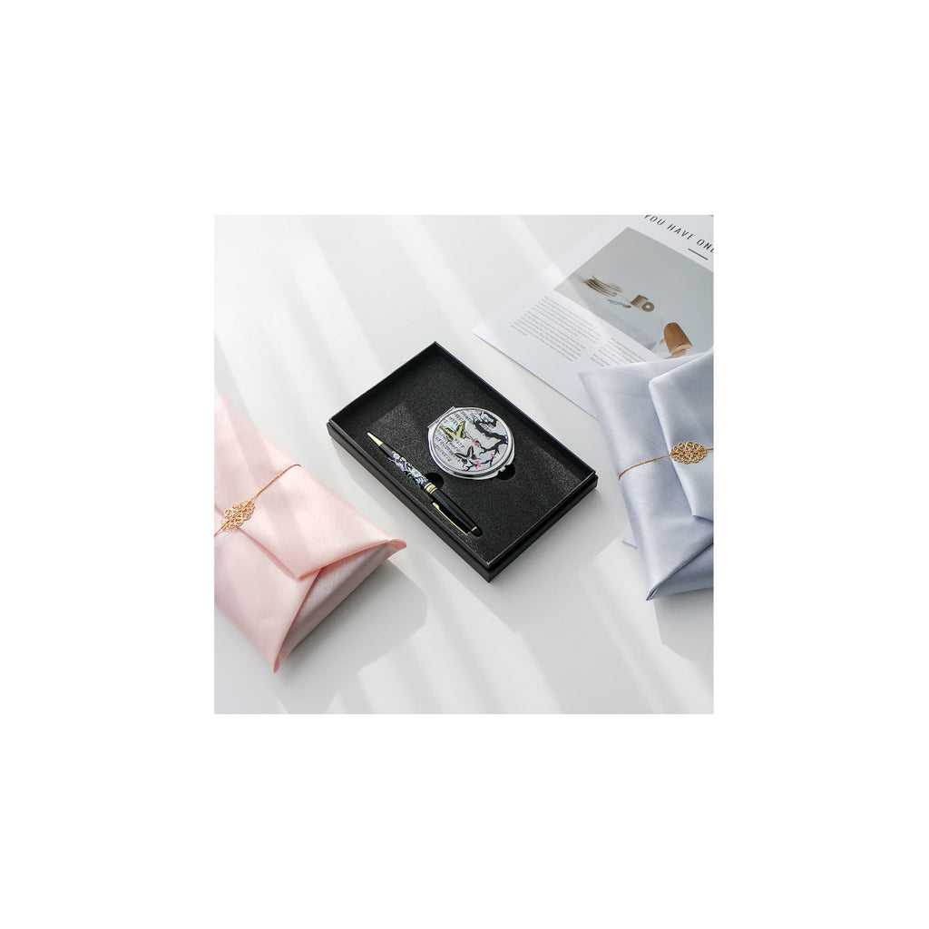 ★ Bojagi ★ Najeonchilgi Mother of Pearl Round Hand Mirror Mother of Pearl Pen 2 Bell Set Korean Traditional – detail view 1 [KS-CUT:P0000YBL:0da20bdb8d31]