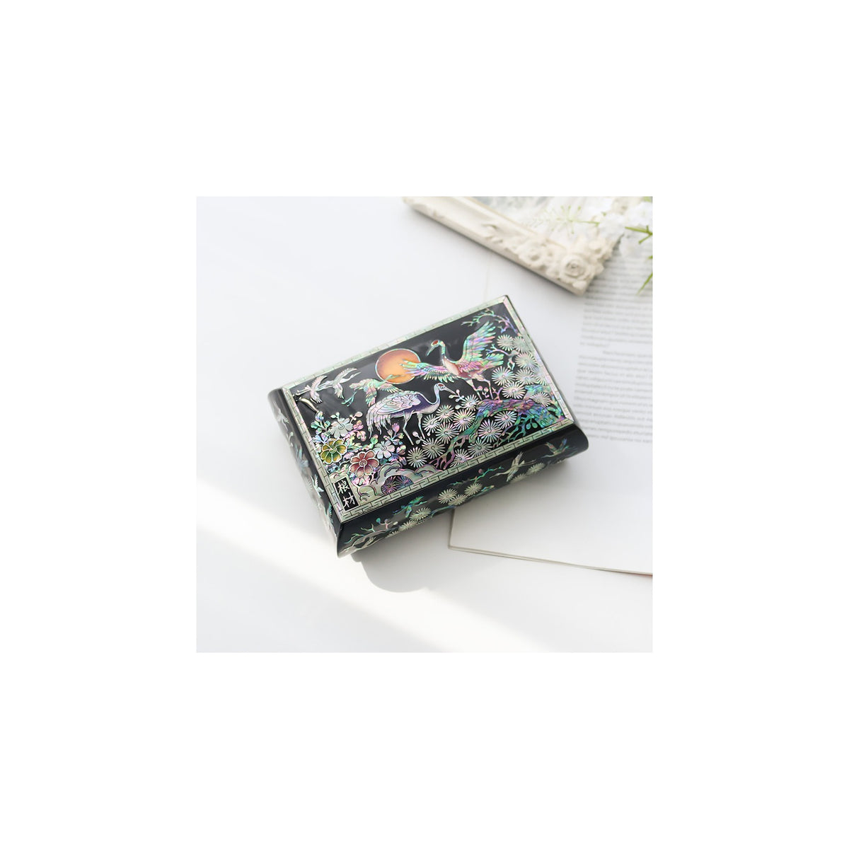 Masterpiece Najeon Rounded Pine & Crane Black Business Card Case – detail view 1 [KS-CUT:P0000HOP:297c9d43c9ee]