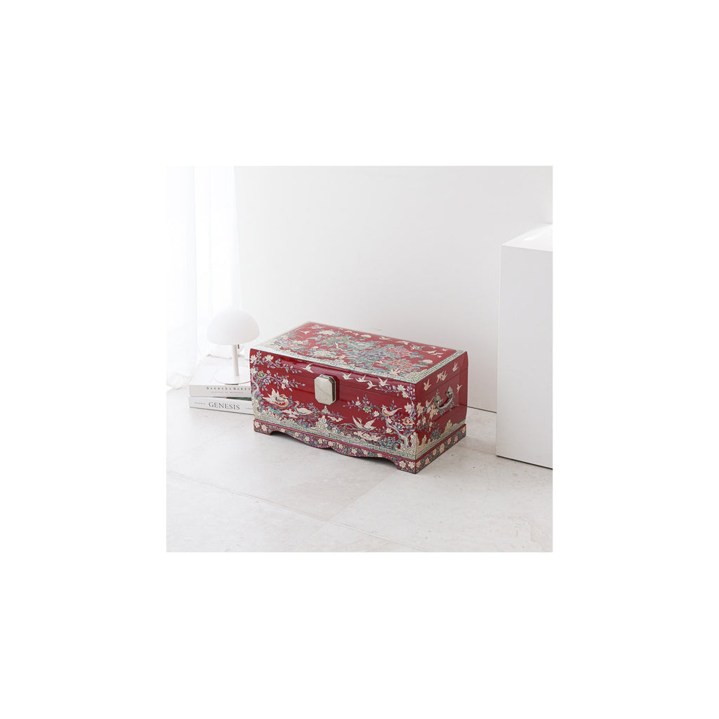 Masterpiece Najeon Bridal Painted Peony of Wealth Bongchae Wedding Box (Red) – detail view 1 [KS-CUT:P0000MPD:b051e77aa8d4]