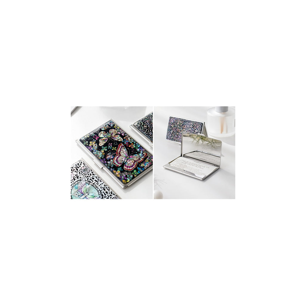 Mother of Pearl Business Card Case (Arabesque Butterfly) – detail view 2 [KS-CUT:P0000HCH:1500f1608010]