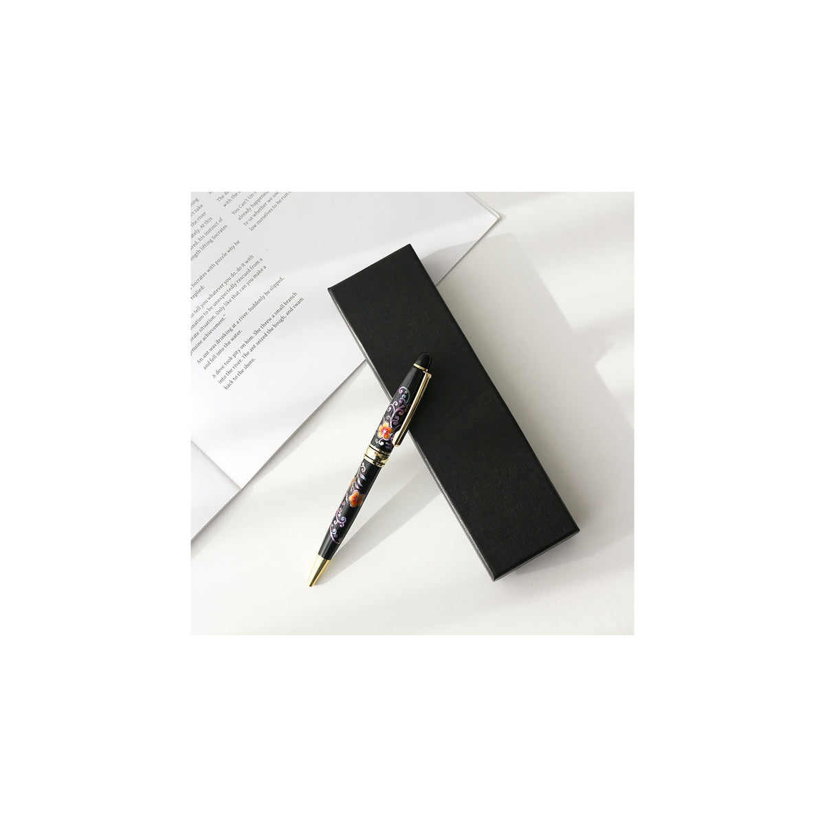 Premium Painted Flower Mother of Pearl Pen (Full) – detail view 2 [KS-CUT:P0000QLO:2bc181851bb6]