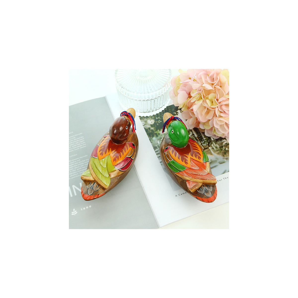 Premium Duck Duck Set (Medium) Wood Carved Wedding Box Pyebaek Case – detail view 2 [KS-CUT:P0000QKJ:a931f0a8610d]