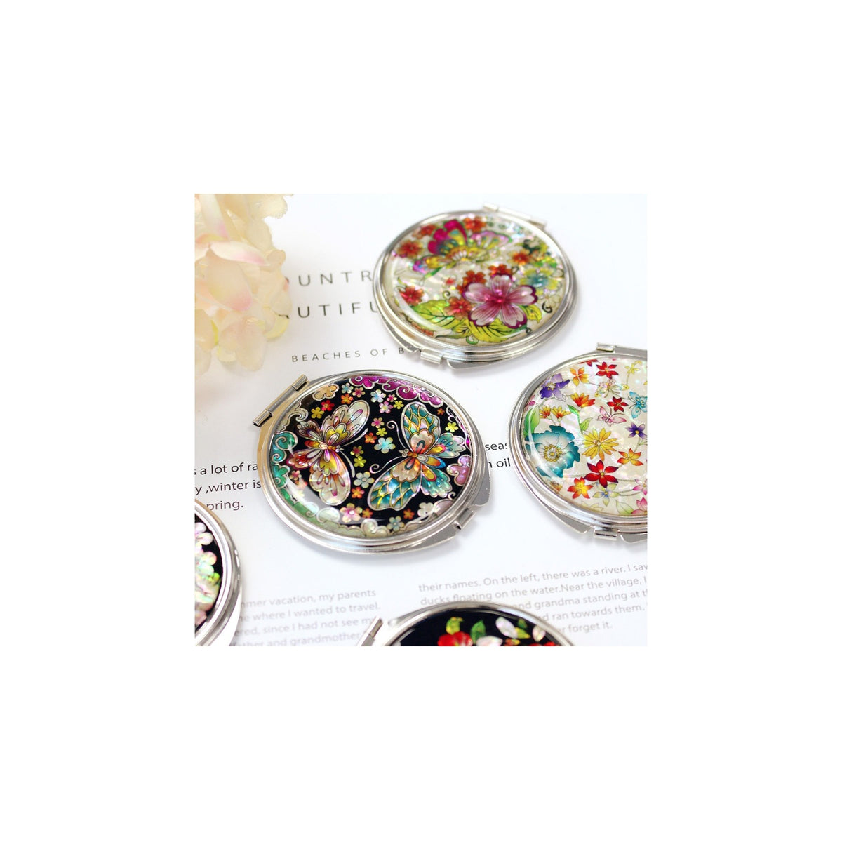 Portable Dragon Najeonchilgi Mother of Pearl Hand Mirror Medium N Plum Blossom Round Mirror Traditional Korean 02 – detail view 2 [KS-CUT:P0000WSS:c6ece1b92e77]