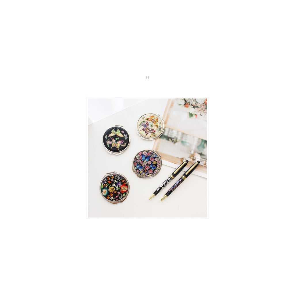 ★ Bojagi ★ Najeonchilgi Mother of Pearl Round Hand Mirror Mother of Pearl Pen 2 Bell Set Korean Traditional – detail view 2 [KS-CUT:P0000YBL:85ba8199b4a2]