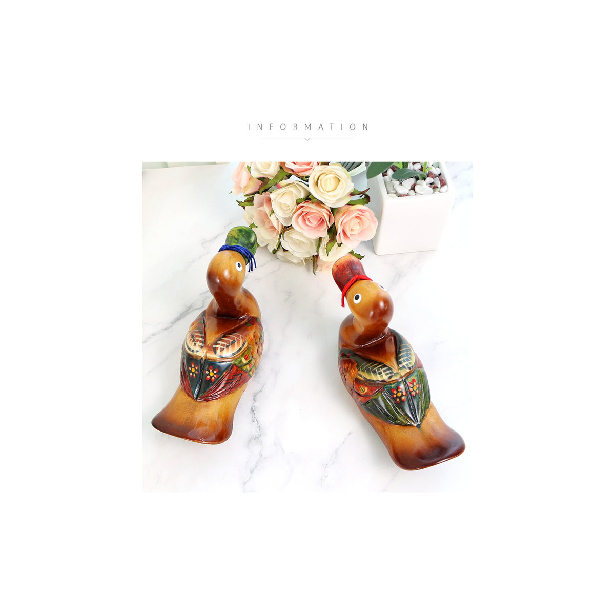 Wood Carved Mandarin Duck Set 3 Wood Carved Box Dragon Wedding Newlyweds – detail view 2 [KS-CUT:P0000KOL:b7e4ddf97caf]