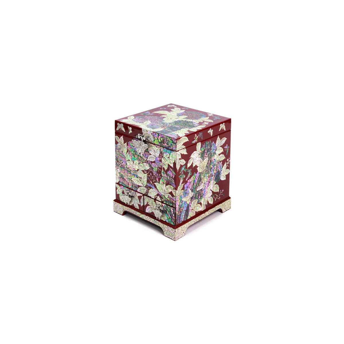Premium Najeonchilgi Painted Hydrangea Flower Drawer Mother of Pearl Jewelry Box Red Jewelry Box (Master Artisan Jang Tae-bok) – detail view 2 [KS-CUT:P0000RWM:60cc78badb73]