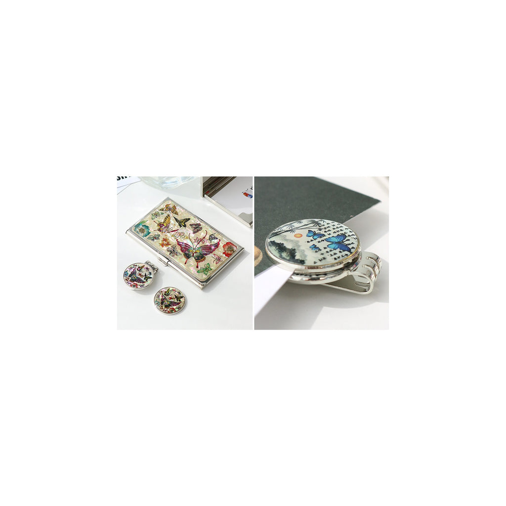 2-Piece Set: Business Card Case Golf Ball Marker K(Butterfly) – detail view 2 [KS-CUT:P0000PNG:05ce48c2bc58]