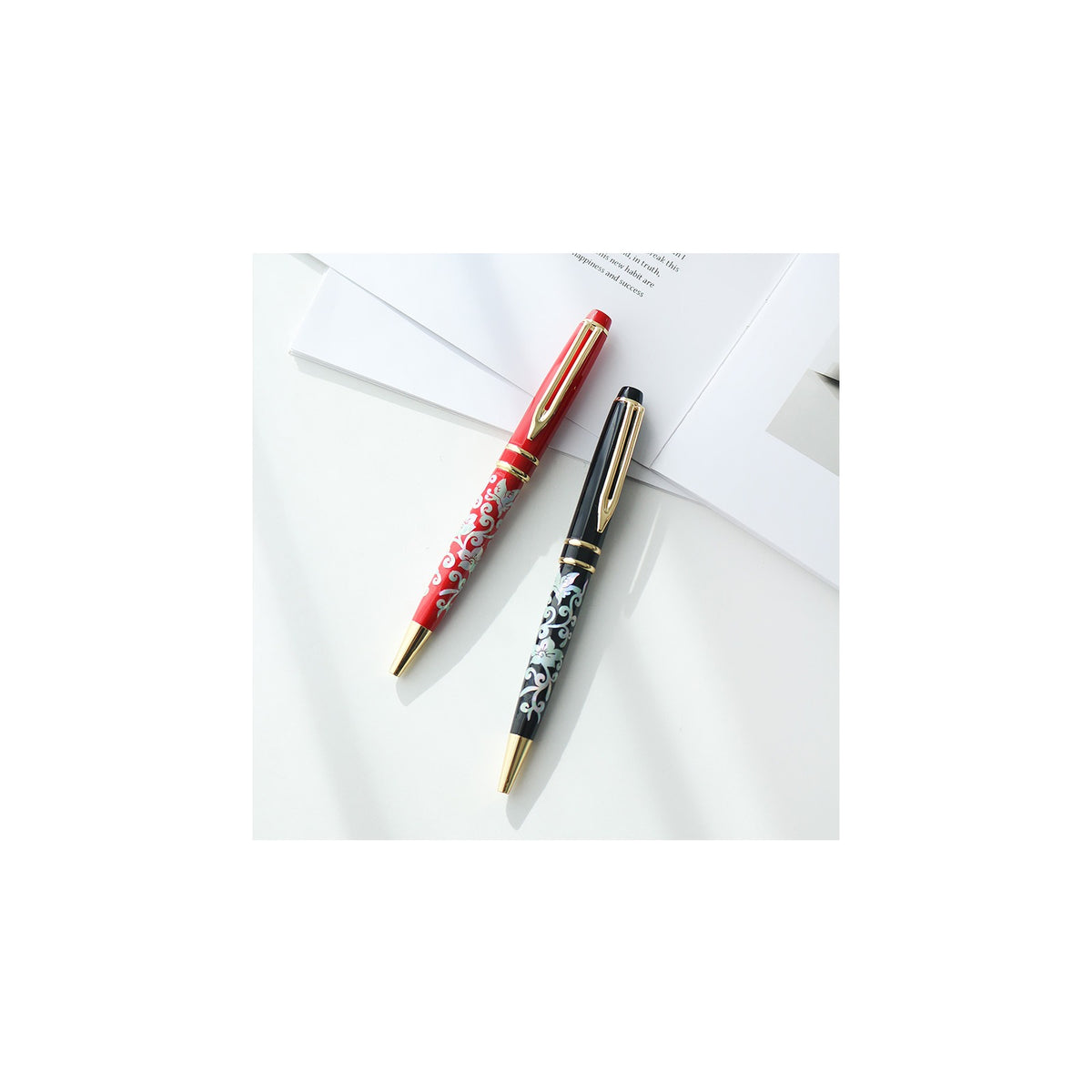 Najeonchilgi Pine & Crane Plum & Butterfly Mother of Pearl Pen – detail view 2 [KS-CUT:P0000UPD:39e8bd379e97]